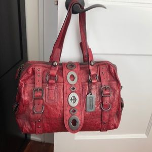 Genuine ostrich leather Coach bag